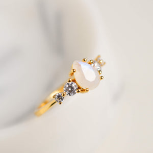 Selene Moonstone Ring - Rainbow Rocks Jewellery
