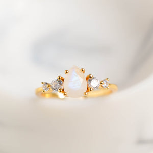 Selene Moonstone Ring - Rainbow Rocks Jewellery