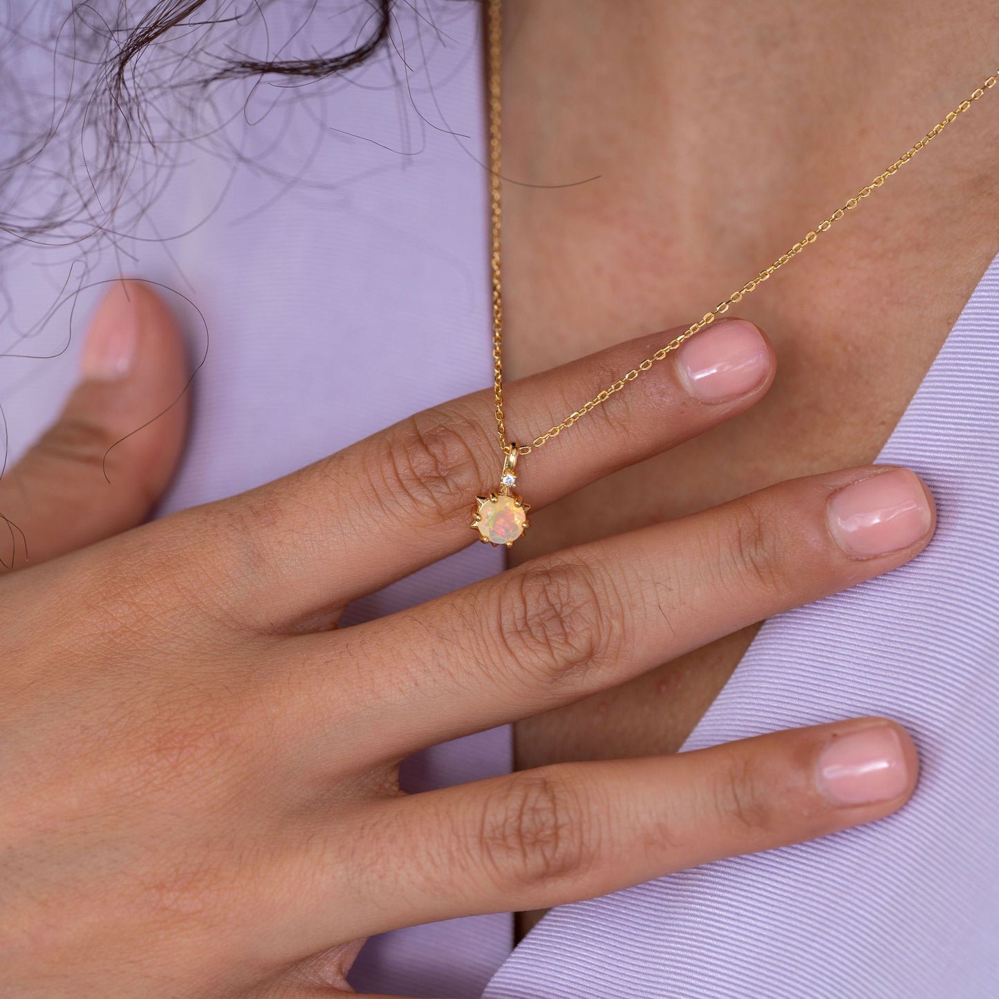 9k Solid Gold Starlight Birthstone Necklace