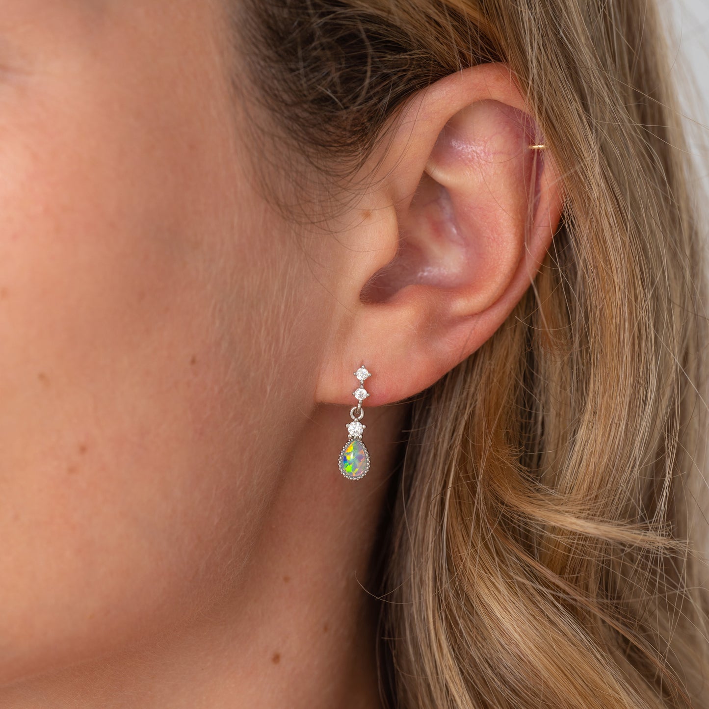 Leia Opal Silver Earrings