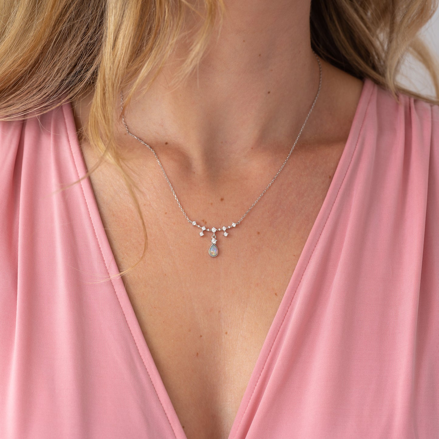 DAPHNE Silver Opal Necklace